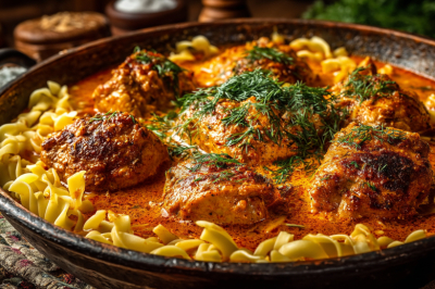 Венгерский паприкаш: курица, утопающая в бархатном соусе. Секрет &mdash; обилие паприки и ложка сметаны в конце. Идеально с ньокки!