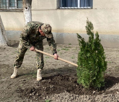 Гвардейцы поддержали традицию Наурызнама, высадив деревья