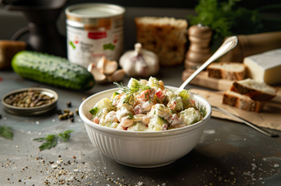 Салат &laquo;хрустит так, что не остановиться&raquo;: фасоль + сухарики &mdash; и миска пустеет за минуты